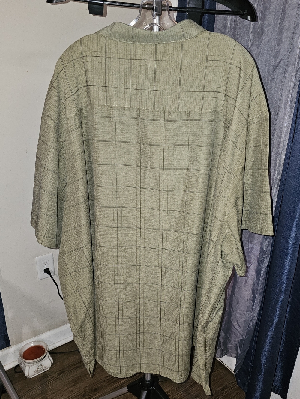 MEN'S HARBOR BAY OLIVE GREEN CASUAL DRESS SHIRT SIZE 6XL - Picture 2 of 3